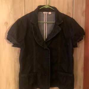 Jean short sleeve dark denim jacket